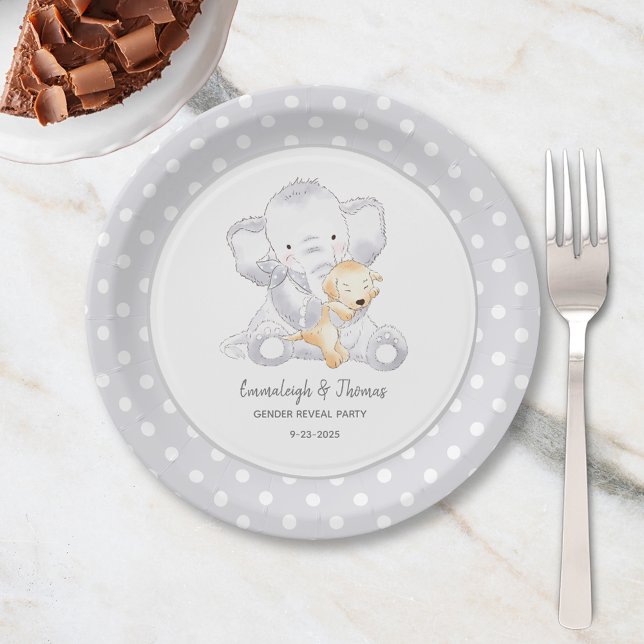 Plato De Papel Baby Shower moderno para bebés (Subido por el creador)