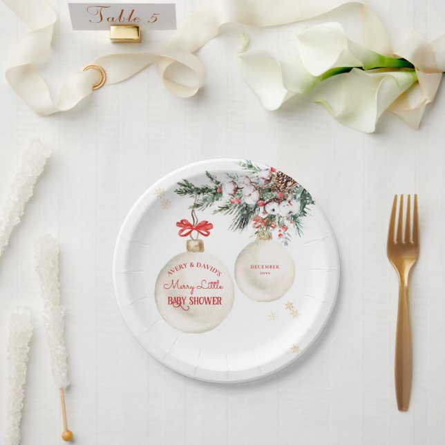 Plato De Papel Baby Shower Moderno, un buen Navidad (Boda)