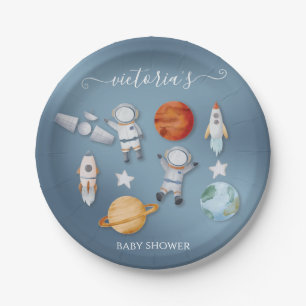 Plato De Papel Baby Shower móvil de astronauta espacial