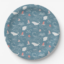 Plato De Papel Baby Shower Nautical Under the Sea