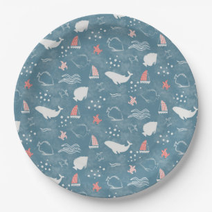 Plato De Papel Baby Shower Nautical Under the Sea
