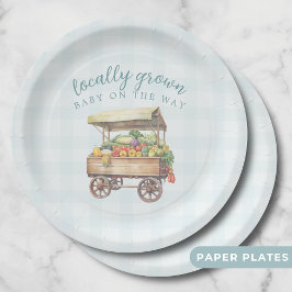 Plato De Papel Baby Shower Neutral de género de crecimiento local