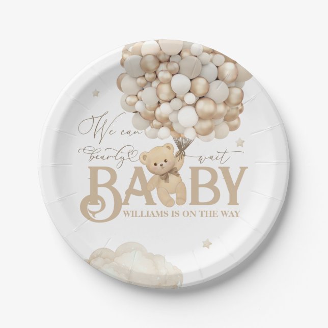 Plato De Papel Baby Shower Neutral de Género Temático (Anverso)