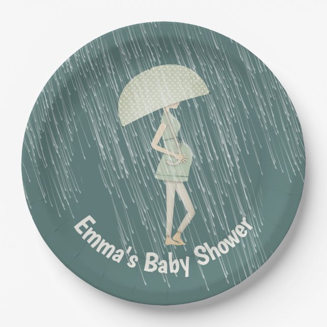 Plato De Papel Baby Shower New Mom (Anverso)