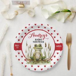 Plato De Papel Baby Shower o cumpleaños de rana cuta