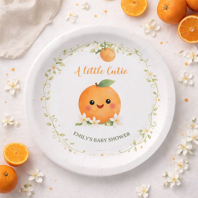 Plato De Papel Baby Shower Paper Plates A Little Cutie (Subido por el creador)