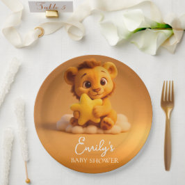 Plato De Papel Baby Shower Paper Plates – Little Lion & Star