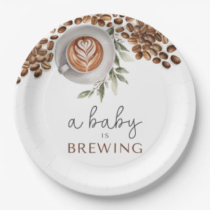 Plato De Papel Baby Shower para café - se está preparando un bebé