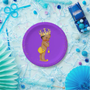 Plato De Papel Baby Shower/Partido de Cumpleaños del Príncipe Afr