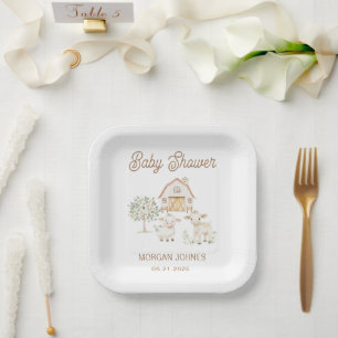 Plato De Papel Baby Shower personalizado de crecimiento casero