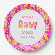 Baby Shower personalizado de flor rosa de bonito