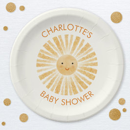Plato De Papel Baby Shower personalizado de Little Sunshine
