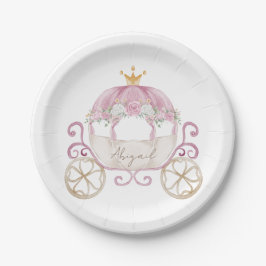 Plato De Papel Baby Shower personalizado de Princess Carriage