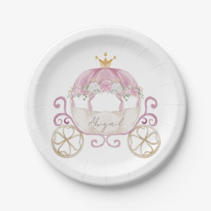 Plato De Papel Baby Shower personalizado de Princess Carriage
