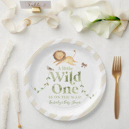 Plato De Papel Baby Shower personalizado de Safari de la jungla