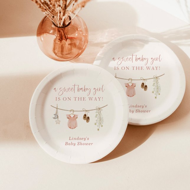 Plato De Papel Baby Shower Plate, Chica Boho Baby Shower Decour (Subido por el creador)