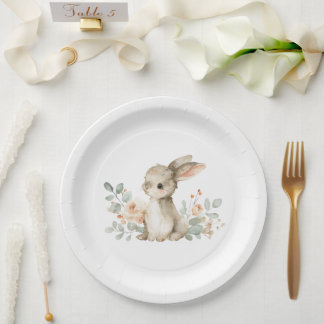 Plato De Papel Baby Shower Plates Bunny Themed Baby Shower
