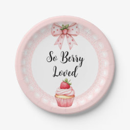 Plato De Papel Baby Shower-Plates de fresa