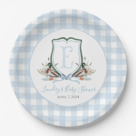Plato De Papel Baby Shower Preppy Southern Blue Boy Duck