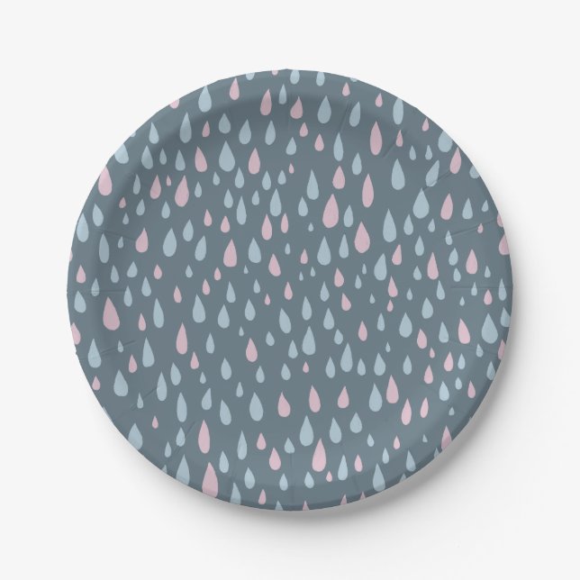Plato De Papel Baby Shower Raindrop (Anverso)