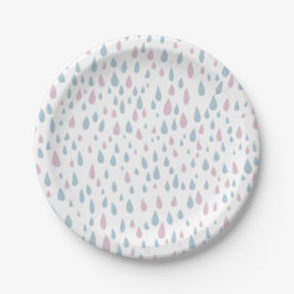 Plato De Papel Baby Shower Raindrop