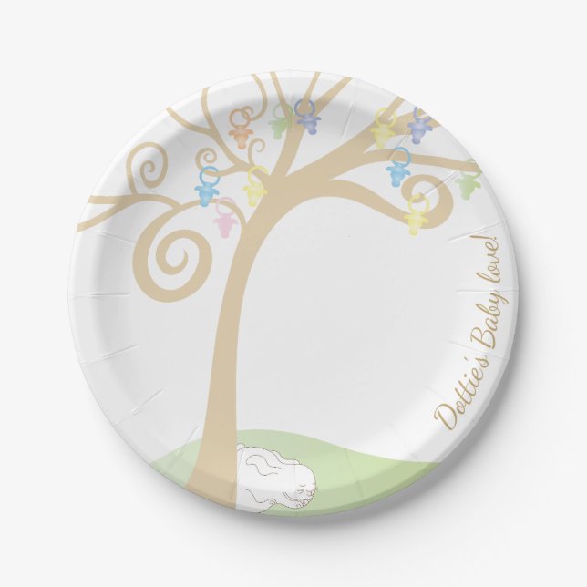 Plato De Papel Baby Shower ŘBunny (Anverso)