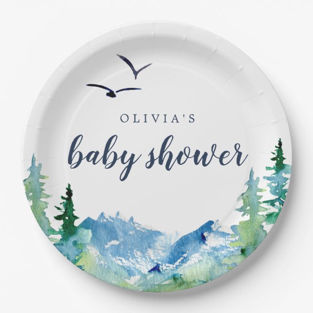 Plato De Papel Baby Shower Rocky Mountain (Anverso)