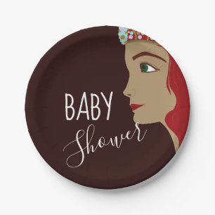 Plato De Papel Baby Shower Rojo Princesa