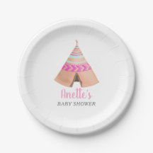 Baby Shower rosado tribal Teepee