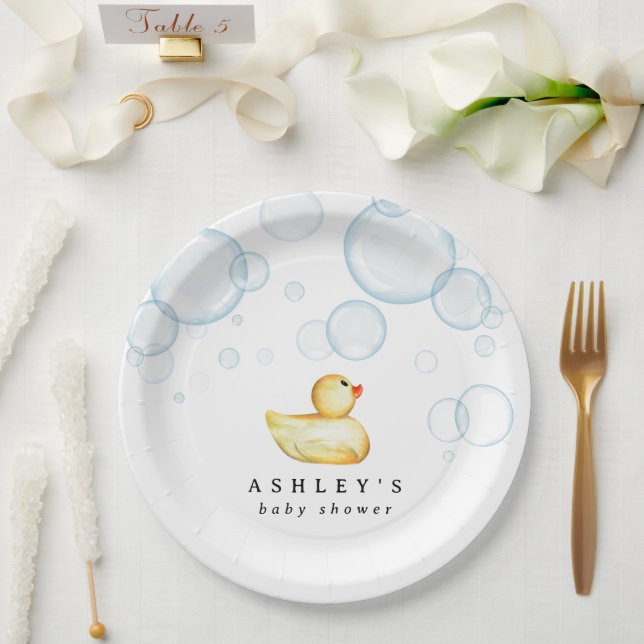 Plato De Papel Baby Shower Rubber Ducky (Boda)
