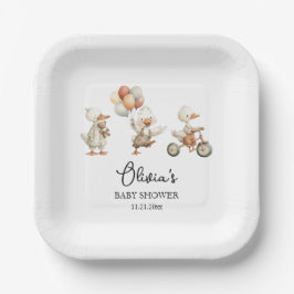 Plato De Papel Baby Shower Silly Goose