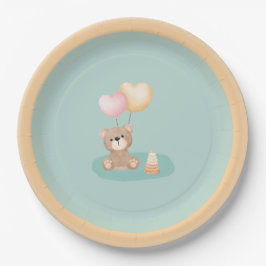 Plato De Papel Baby Shower Teddy Bear - Placas de papel