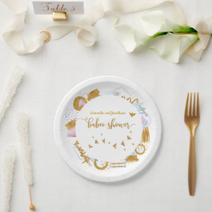 Plato De Papel Baby Shower Temática de Little Honey Bee