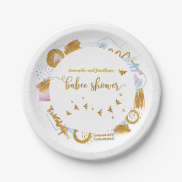 Plato De Papel Baby Shower Temática de Little Honey Bee