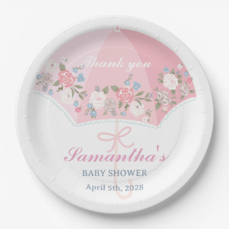 Plato De Papel Baby Shower Thank you Tag