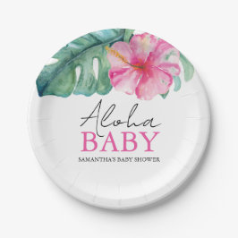 Plato De Papel Baby Shower tropical desechable