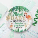 Plato De Papel Baby Shower Tropical Summer Beach Luau Boys<br><div class="desc">Celebre con estilo con estos modernos platos de papel para bebés. El diseño es fácil de personalizar con tu propia redacción y tu familia y amigos estarán encantados cuando vean estos fabulosos platos fiestas. Los elementos coincidentes están disponibles en la colección.</div>