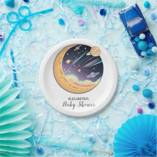 Plato De Papel Baby Shower Twinkle Simple Stars