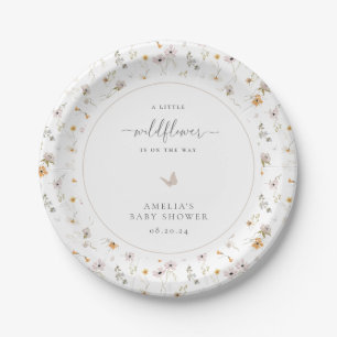Plato De Papel Baby Shower Wildflower