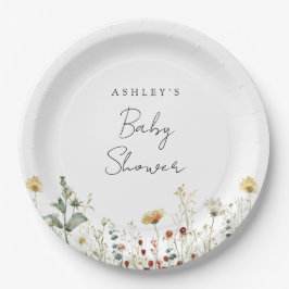 Plato De Papel Baby Shower Wildflower