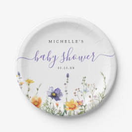 Plato De Papel Baby Shower Wildflower