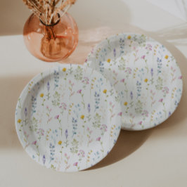 Plato De Papel Baby Shower Wildflower