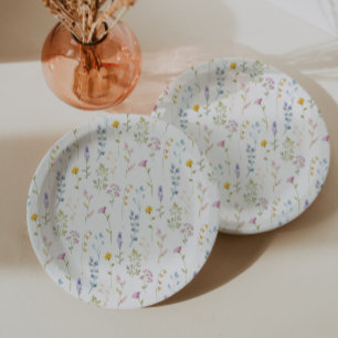 Plato De Papel Baby Shower Wildflower