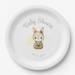 Plato De Papel Baby Shower Woodland Animal