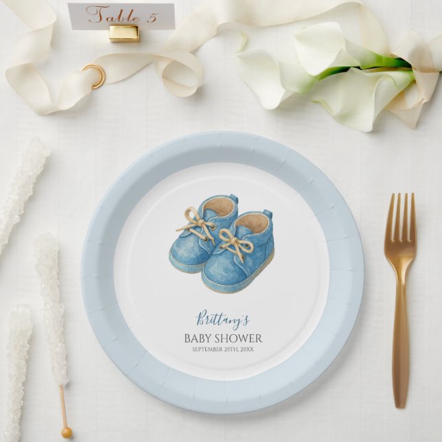Plato De Papel Baby Sneakers Sports Baby Shower  (Boda)