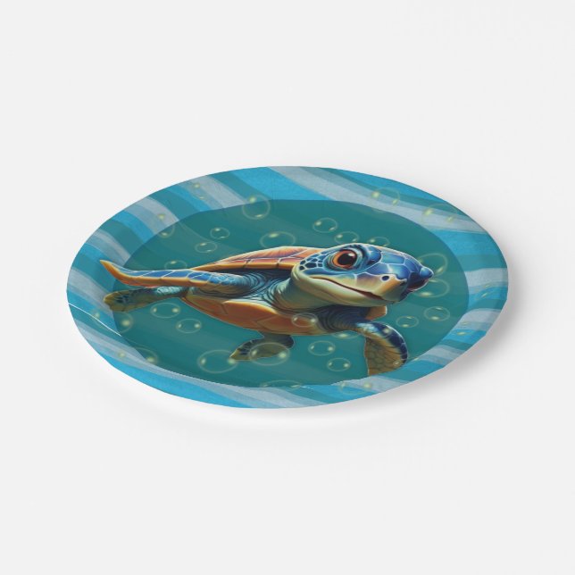 Plato De Papel Baby Turtle Paper Plate (Angular)