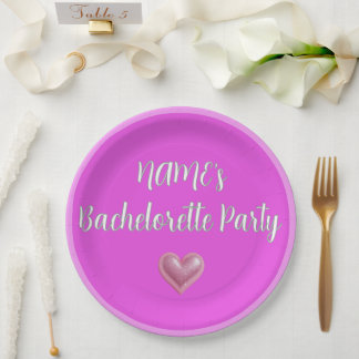 Plato De Papel Bachelorette Fiesta Rosa
