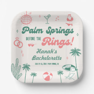 Plato De Papel Bachelorette Retro Hand Drawn Palm Springs