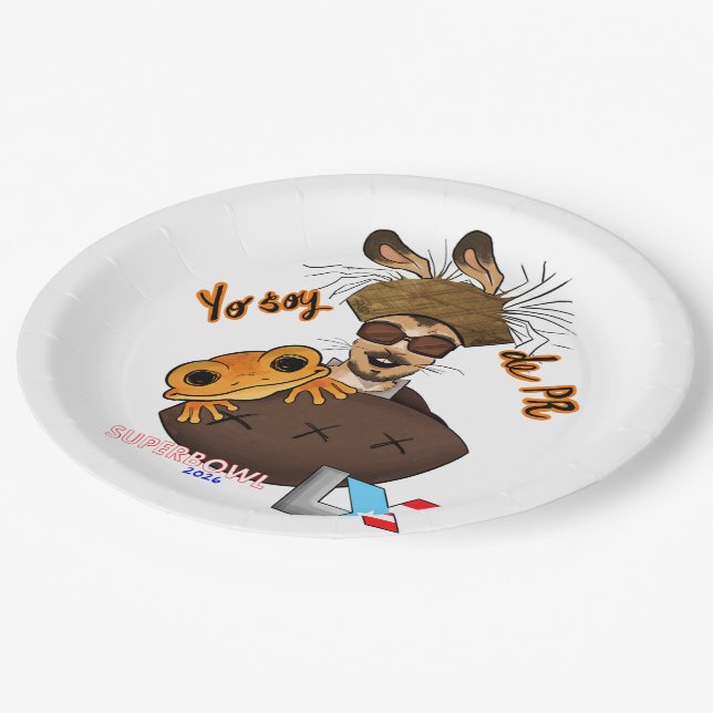 Plato De Papel Bad Bunny Super Bowl (Angular)