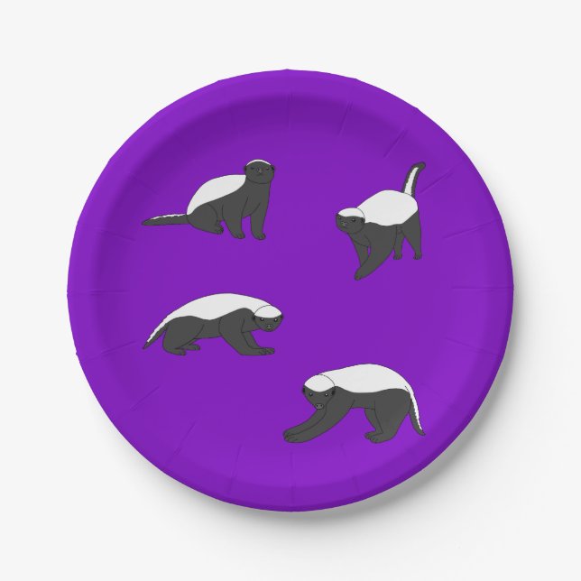 Plato De Papel Badgers de miel (Anverso)